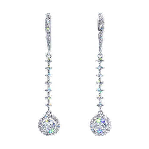 Earrings - Dangle #17475 - Cosmic Drop Fish Hook CZ Earrings