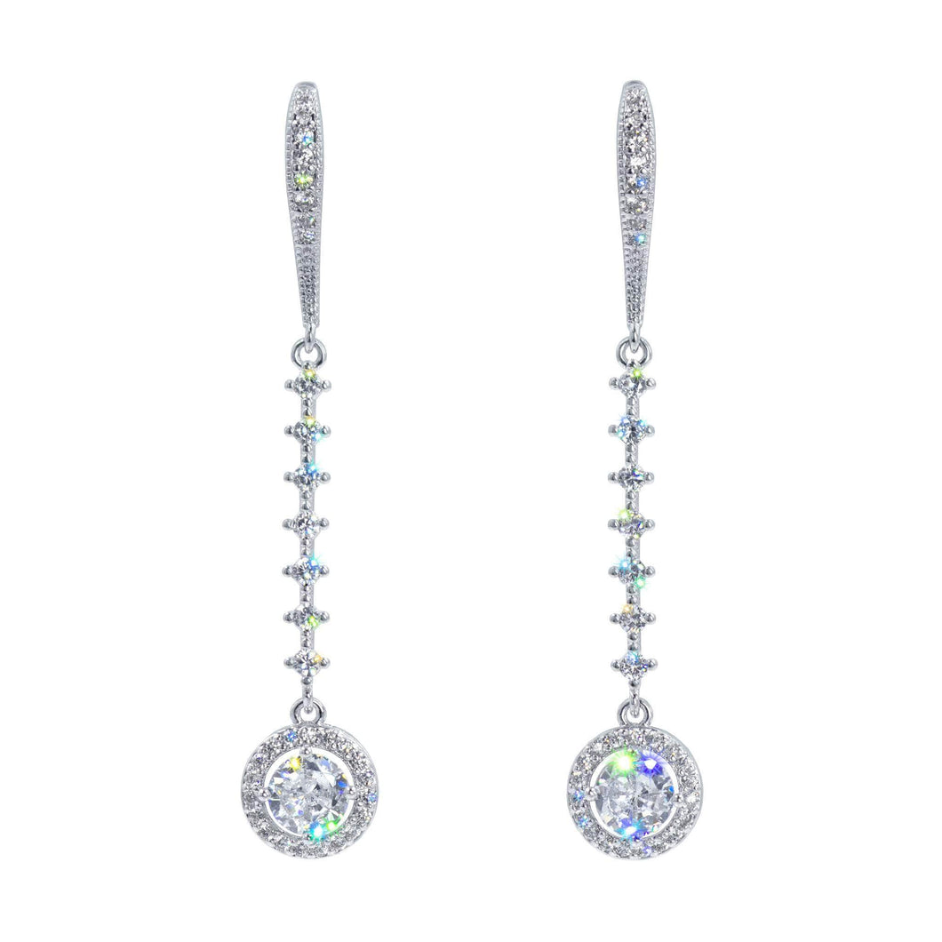 Earrings - Dangle #17475 - Cosmic Drop Fish Hook CZ Earrings