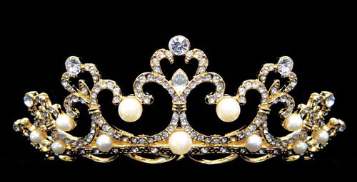 #11518 - Pave Crystal Tiara - Gold Plated