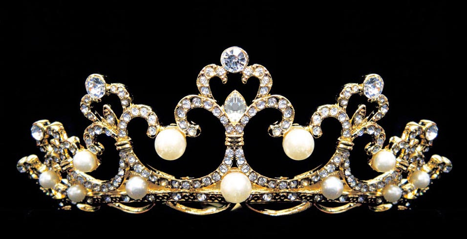 #11518 - Pave Crystal Tiara - Gold Plated