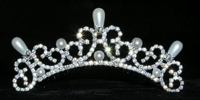 #13836 Pearl Water Spray Tiara Comb