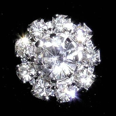 #14063 Small Rhinestone Rosette Button