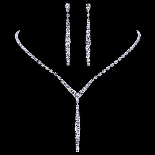 #14284 - Fine Graduated Line Drop Neck and Ear Set