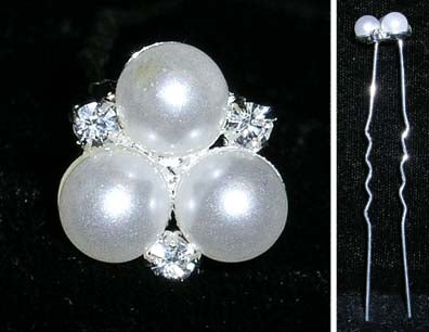 #14359 - Triple Pearl Hair Pin