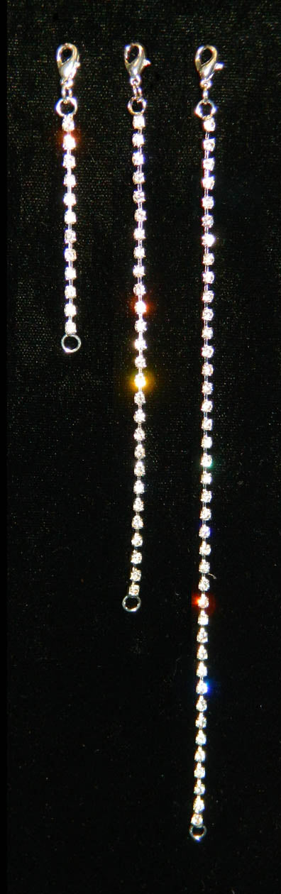 #15295 - Rhinestone Necklace Extenders - Silver Plated