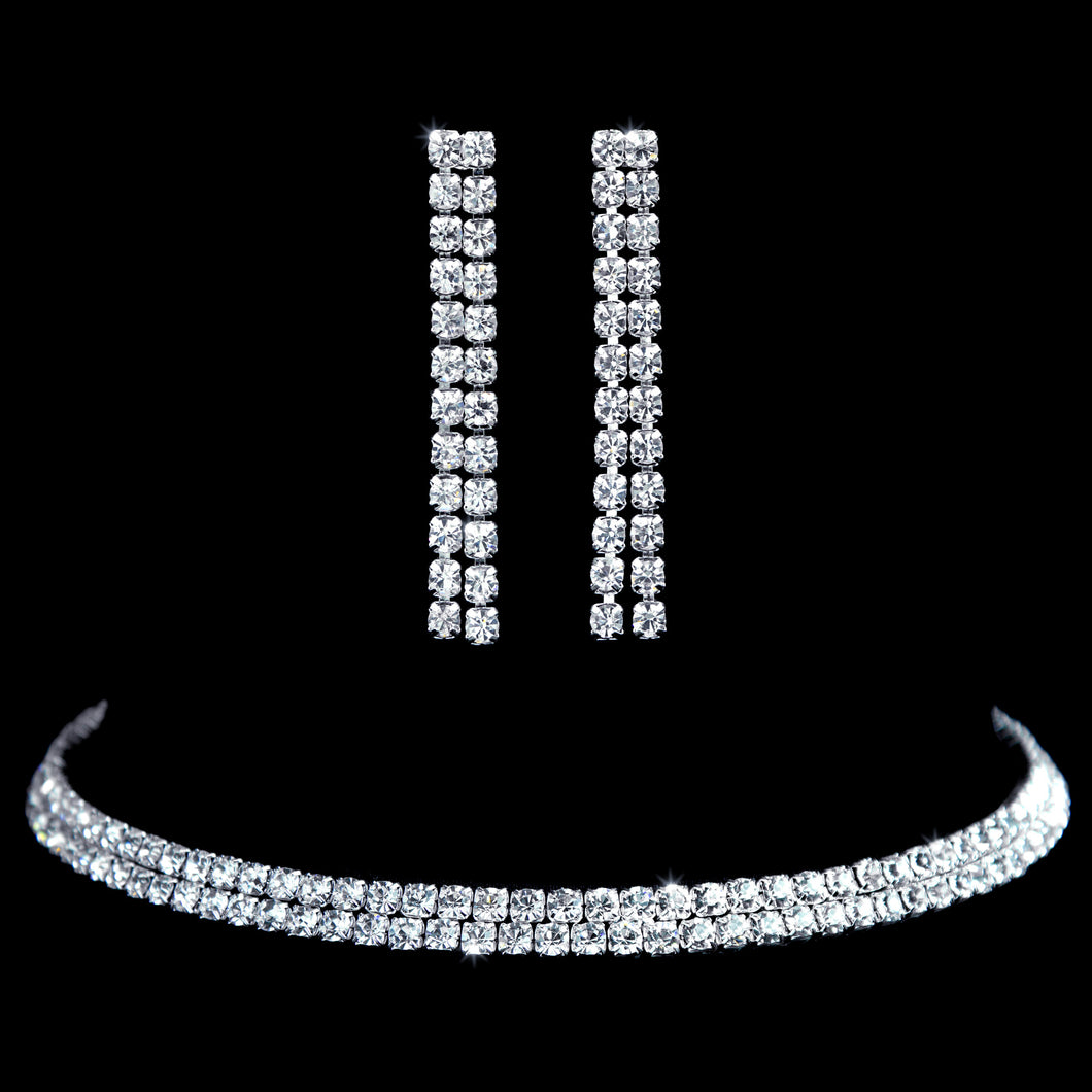 #16512 - 2 Row Coil Necklace and Earring Set
