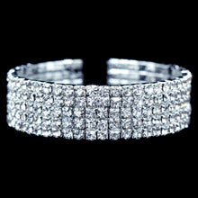 Load image into Gallery viewer, #16514 - 5 Row Coil Rhinestone Cuff Bracelet