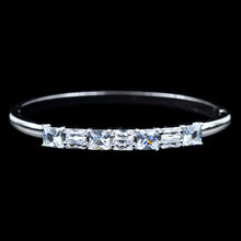 Load image into Gallery viewer, #17188 - Alternating Baguette and Square Cut CZ Cuff Bracelet